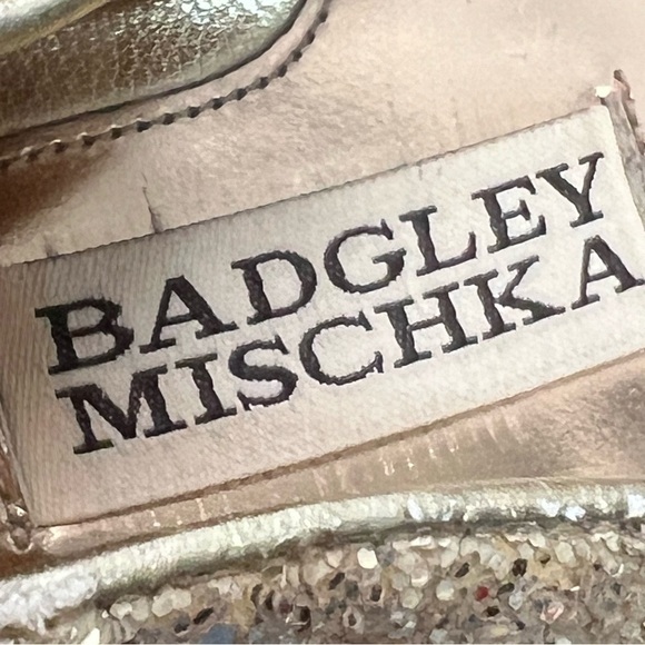 Badgley Mischka Daisy II Gold Glitter D’Orsay Pumps Evening Event Heels 9.5 - Picture 13 of 13